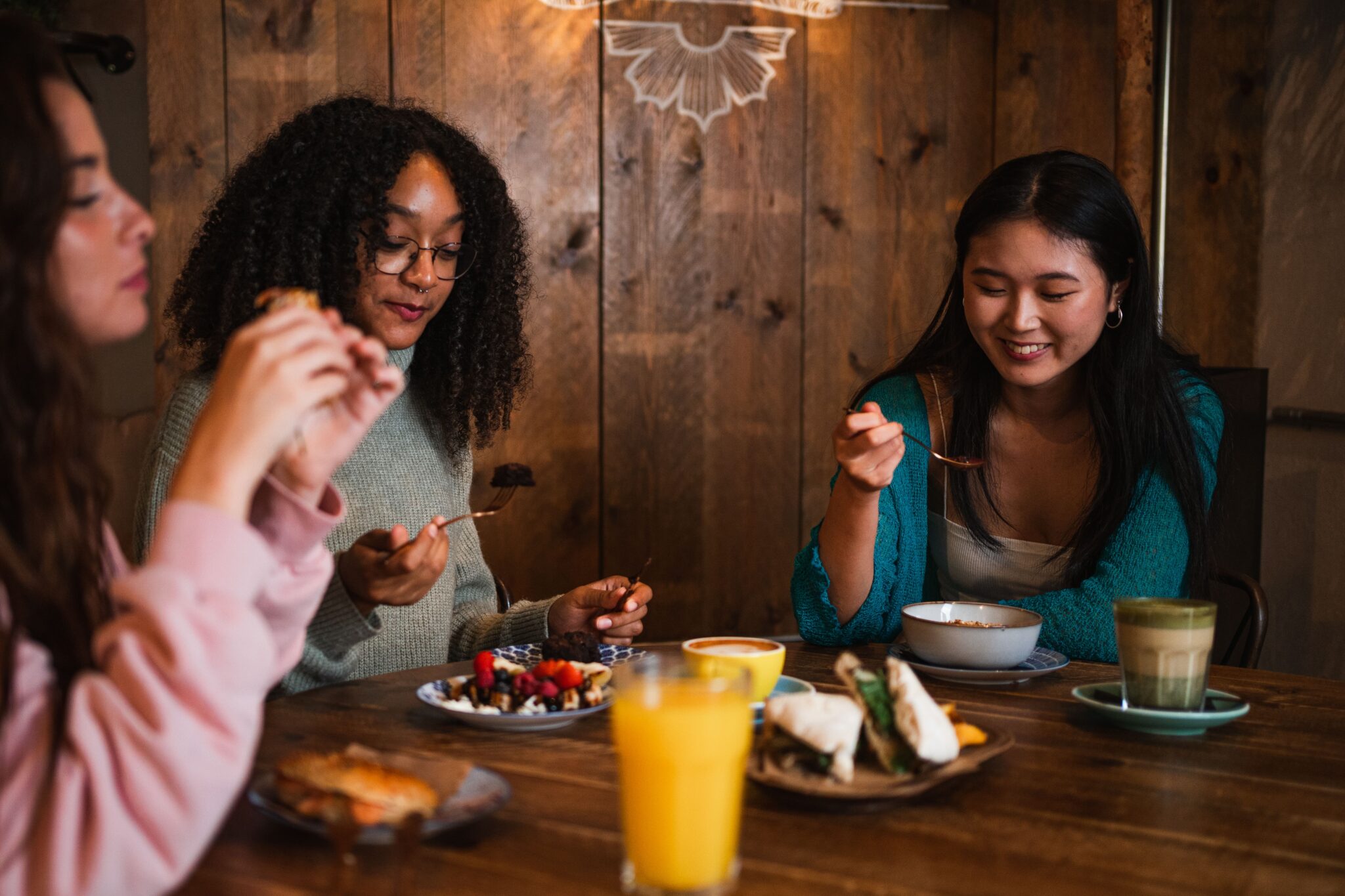 Friends sharing a meal together